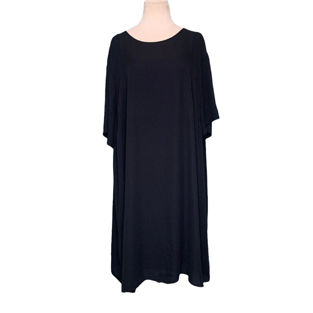 Asos black lined sheer tunic dress size 22